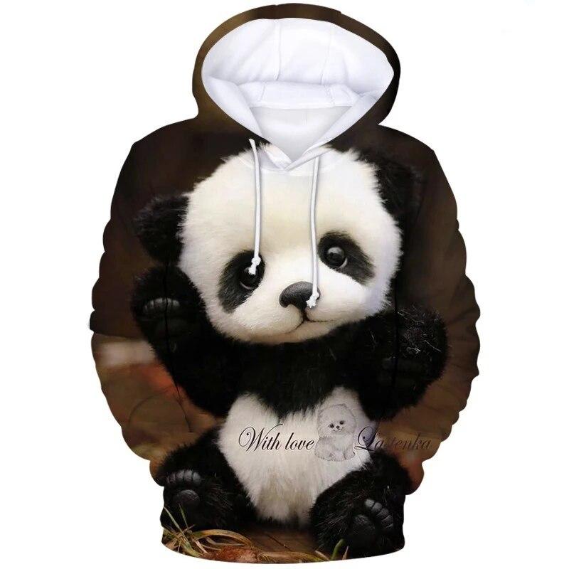 Nieuwe Leuke Panda Hoodies Dieren 3D Geprint Dames Streetwear Oversized Pullovers Sweatshirts Kinder Tops
