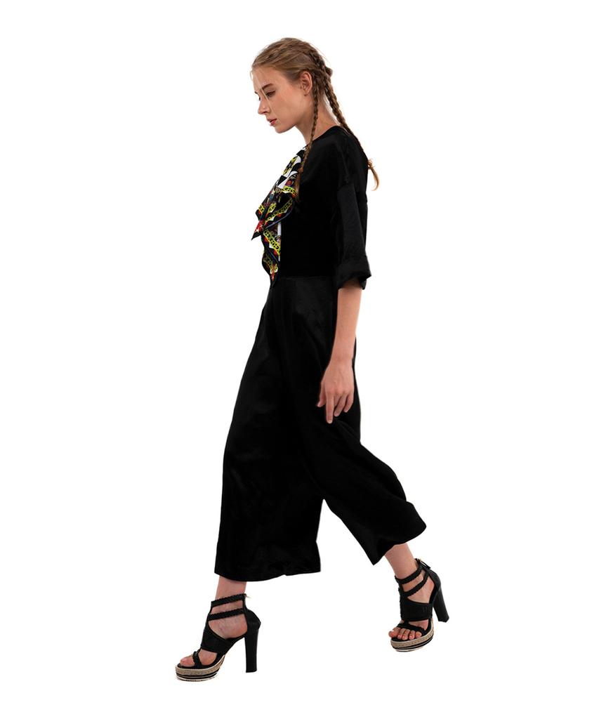 GREEDILOUS Black Scarf Jumpsuit