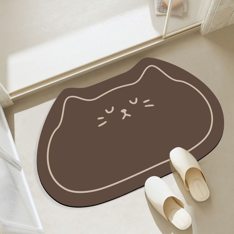 Cute Door Mat Toilet Cartoon Style Animal Floor Mat Diatom Mud Foot Mat Bedroom Carpet Bathroom Quick Drying Slip-resistant Mat