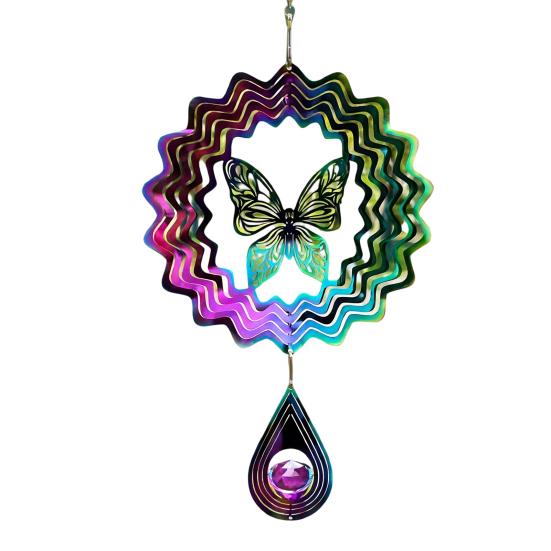 Stainless Steel Reflective Wind Spinners Outdoor Garden Decor Sparkly Wind Spinner Bird Deterrent