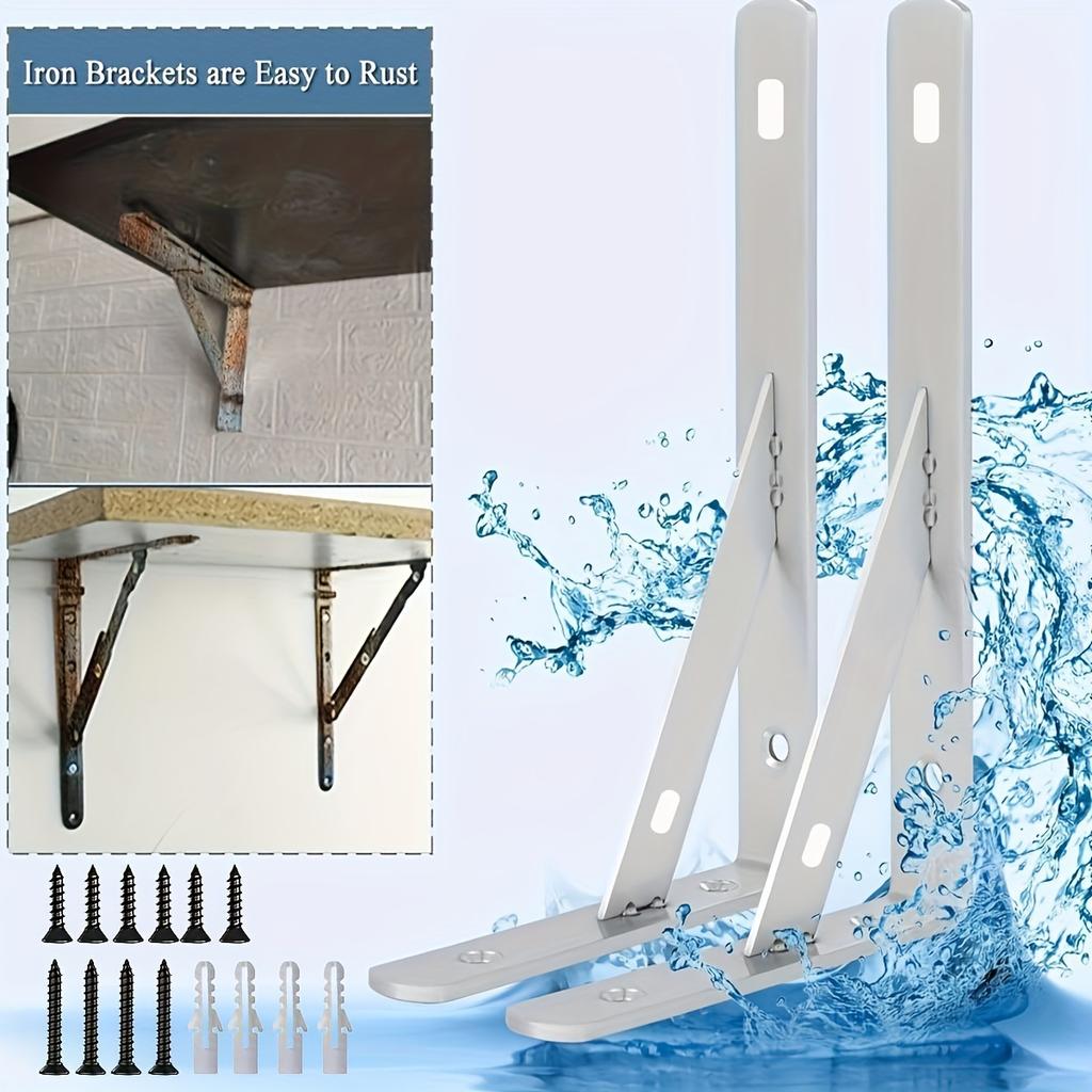 5,91 x 3,74 pollici 2 pezzi staffe per mensole resistenti, mensole galleggianti staffe per mensole triangolari bianche, angolo di 90 gradi montato a parete
