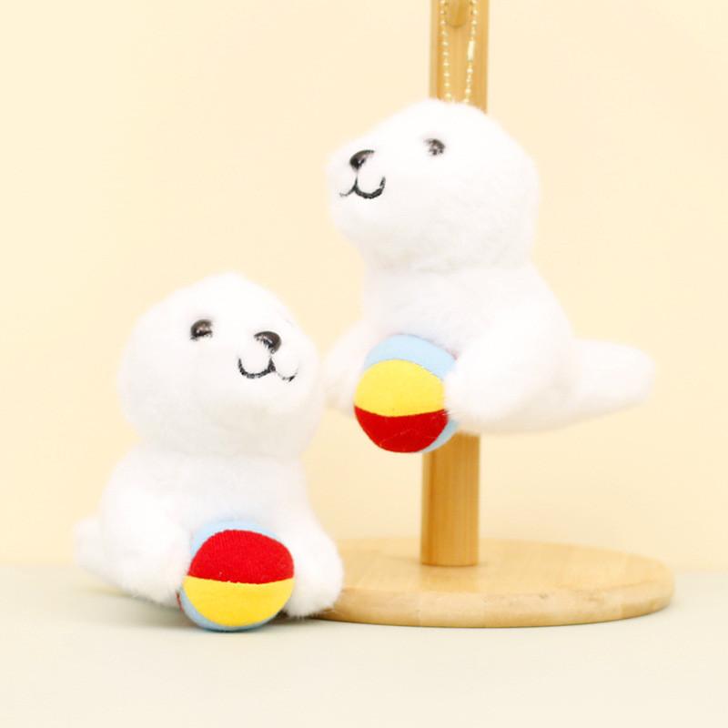 Adorable Seal Plush Toy Soft Stuffed Animal Keychain Cartoon Bag Charm