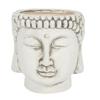 White Terracotta Buddha Head Planter