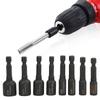 8Pcs Tap Socket High Hardness Alloy Steel 14 Hex Shank Air Screwdriver Accessories