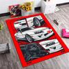 White JDM Car Red Border Comic Print Area Rug Non‑Slip Rectangular Floor Mat Tuning Auto Decor for Gaming Bedroom Living Room