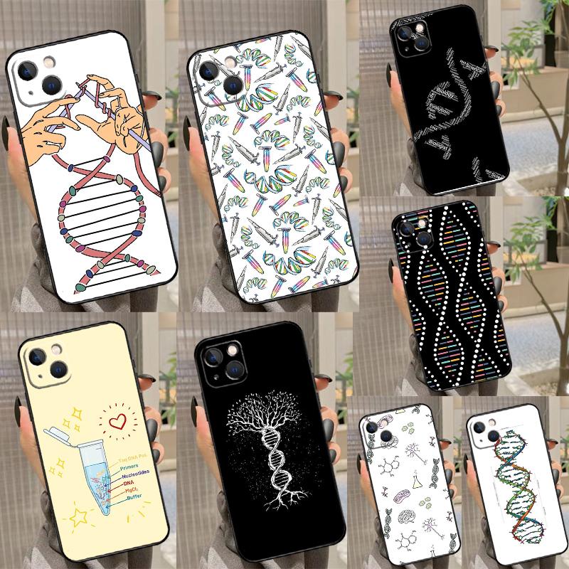 Retro DNA Science Illustration Phone Case For iPhone 17 Pro Max 17Air 16E 15 14 13 12 11 16 Pro Max Mini Shockproof Cover