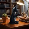 Plastic Reading Cat Figurine Artistic Glasses Cat Statue Creative Desktop Statue  Desktop Decor