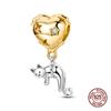 Charms Copper Moon Luminous Magical Cat Charms Beads Fit Original Bracelets Fashion Diy Jewelry Birthday Gifts