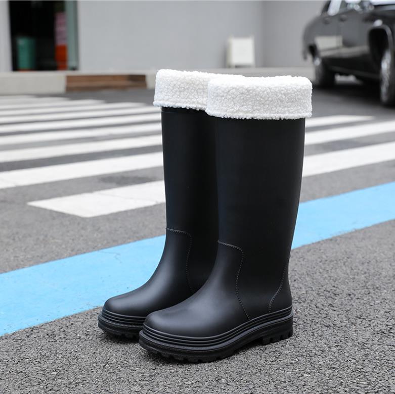 Thick Rain Boots Women's Rain Boots Adult Faionable Outdoor Wear Waterproof Non-Slip Wear-Resistant Long Boots