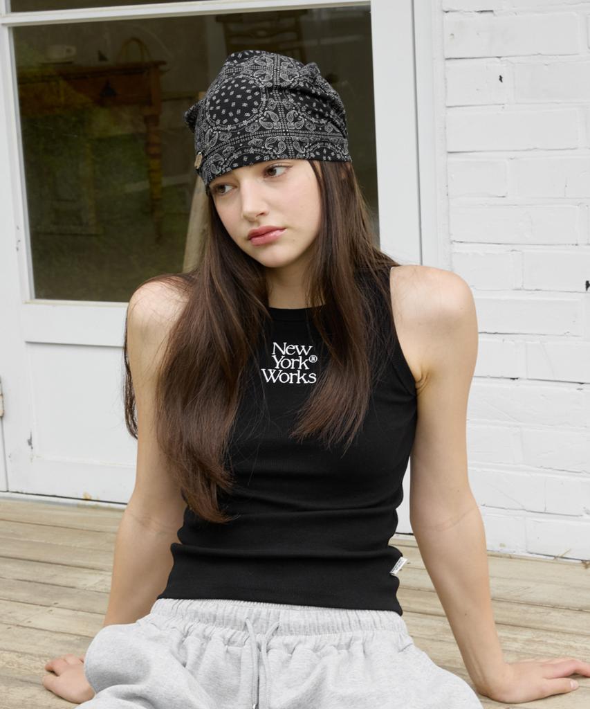 Nyuyogwogseu Summer Paisley Beanie Hat_ Black