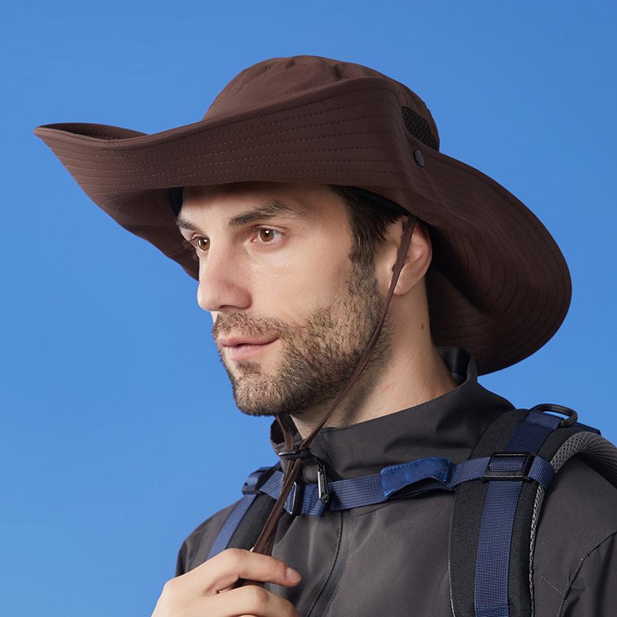 Summer Big Brim Breathable Sunscreen Fisherman Hat Men's Outdoor Mountaineering Fishing Hat Sunshade Hat