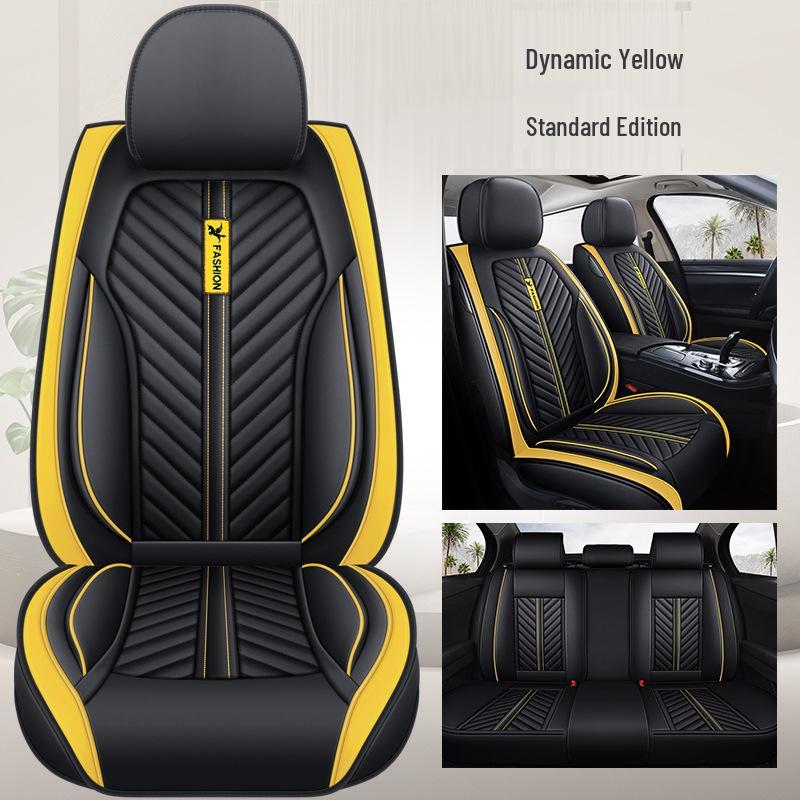 Four Seasons Universal Leather Car Seat & Steering Wheel Cover Set
