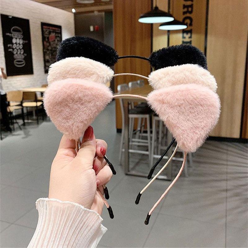 1Pc Hair Accessory Cute Plush Cartoon Headband Daily Use Cat Ear Decoration