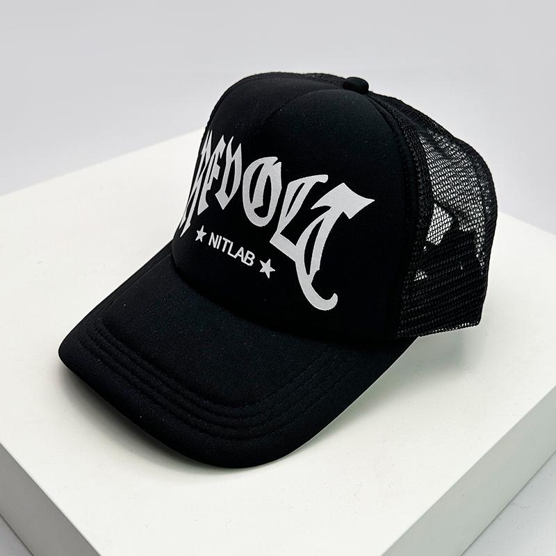 Men And Women With Printed Pattern Letter Print Tiger Baseball Caps Air Permeable Sun Protection All-Match Half Mesh Hats Hip Hop Cartoon Trend Ins