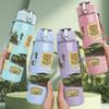1PC Vintage Steam Train Collection 750ml Color Plastic Sports Water Bottle Leakproof Flip Straw Lid Suitable for Sports Office Home Use