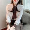 Fashion Chiffon Blouse Women With Bow Tops Office Lady Elegant Womens Shirt Sweet Loose Female Clothing Blusas 24693