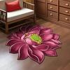 3D Lotus Floor Mat Realistic Flower Living Room Rug Lotus Flower Shape Anti-Slip Area Rug for Kitchen Bedroom Bathroom Playroom