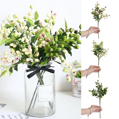 1Pc Artificial Berry Leaf Twig Garden Flower Arrangement Desktop Home DIY Decor