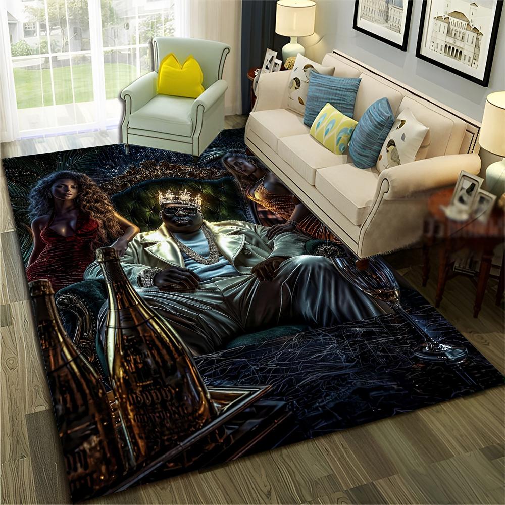 3D Top Rapper Legend Star Art Cartoon Hip Hop Rug for Bedroom Living Room Sofa Home Doormat Decor,large Play Non-slip Floor Mat