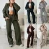 2025 Women's Stylish Solid Color Casual Hoodie & Long Pants Set