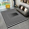 3D Vortex Illusion Area paklājs, abstrakts ģeometriskais optiskais paklājs viesistabas dīvānam, kāju paklājiņa dekoram, neslīdošs grīdas paklājs