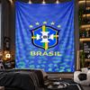 Tapisserie murale Imprimé Tissu Équipe nationale de football du Brésil pour salon chambre décoration intérieure