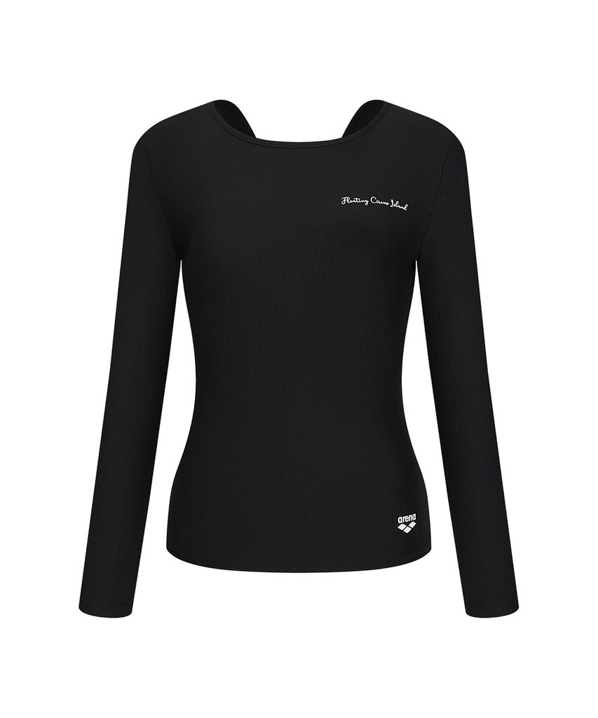 Alena Swizzle Slim Fit Long Sleeve Rash Guard A6Bl1Pq01Blk