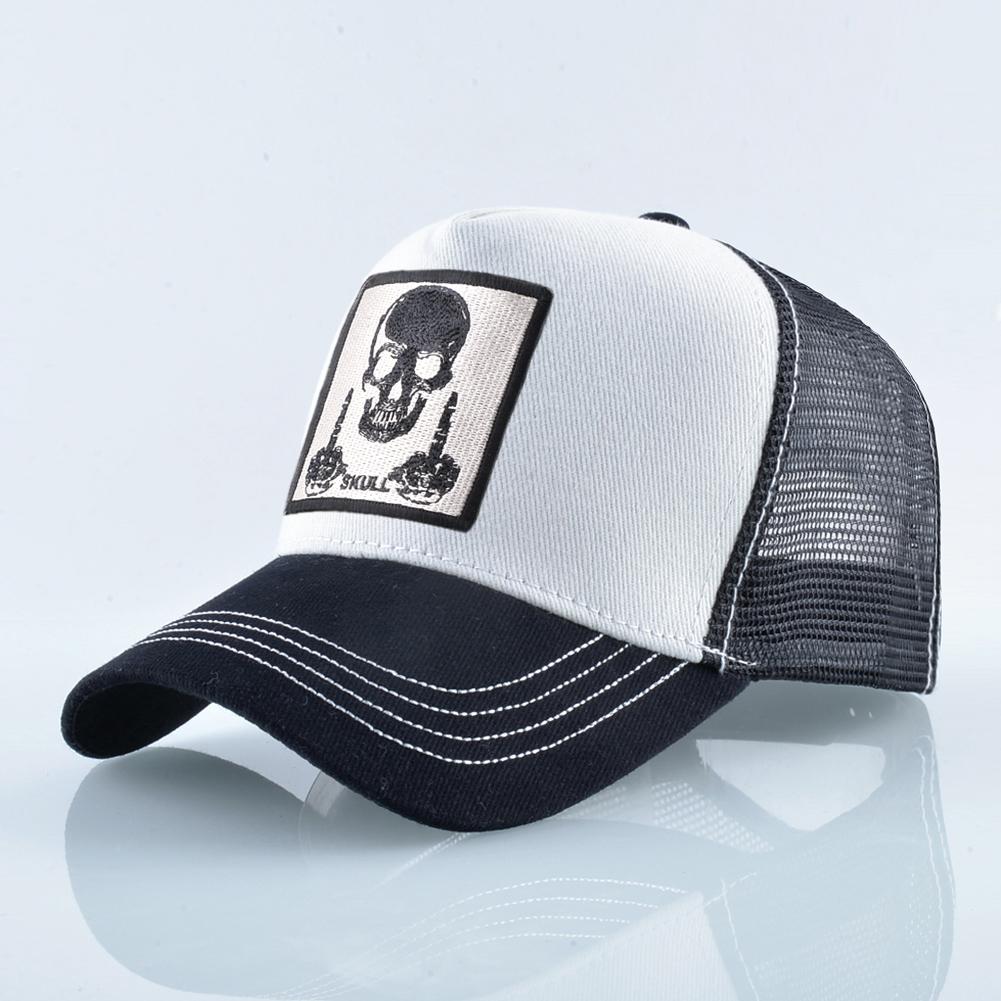 Men's Baseball Cap With Embroidery Skull Patch Snapback Hip Hop Trucker Cap Women Four Season Outdoor Breathable Visor Bone Hats