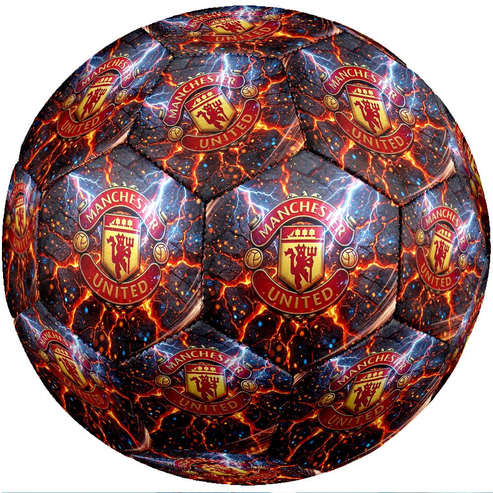 Manchester United Theme Soccer Ball Size 5 Soccer Ball Soft Touch Professional Training Football for Outdoor Sports