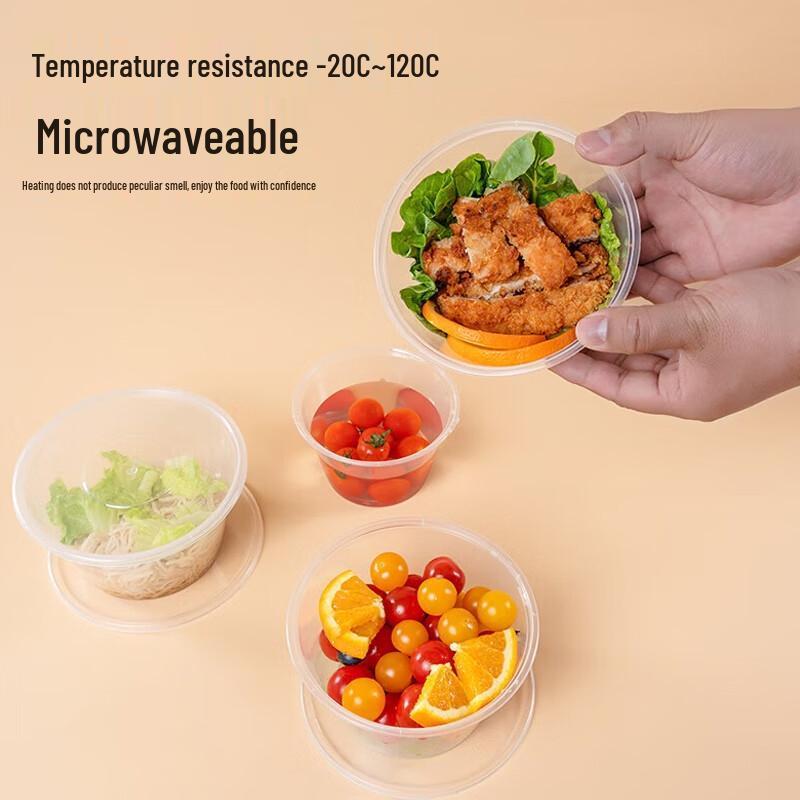 HANDUNYOU Rectangular Disposable Plastic Food Containers with Lids