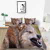 2023 Nouveau style Loup Impression Ensemble de literie Animaux Housse de couette Housse de lit Taie d'oreiller haut de gamme Cool Hommes Literie Costume King Size Ensemble de lit Couverture