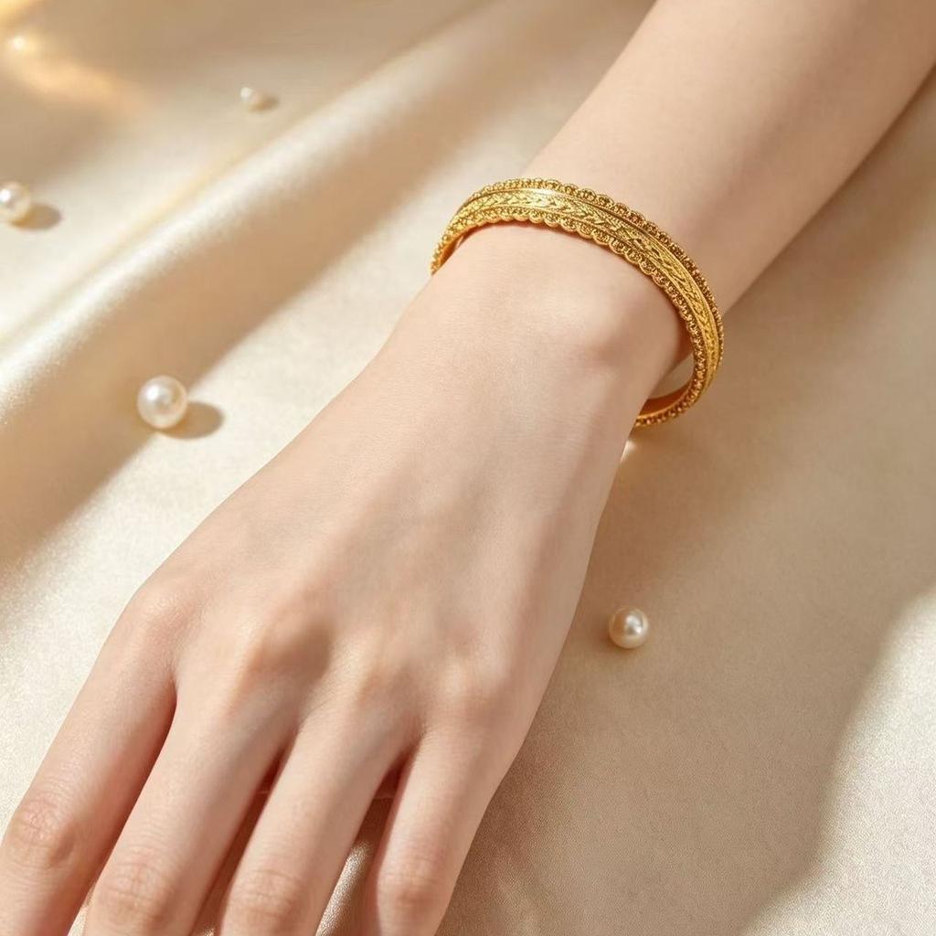 Ancient method of the same style, hollow silk, rich bracelet, advanced closed wheat ear lace, exquisite light luxury bracelet, advanced