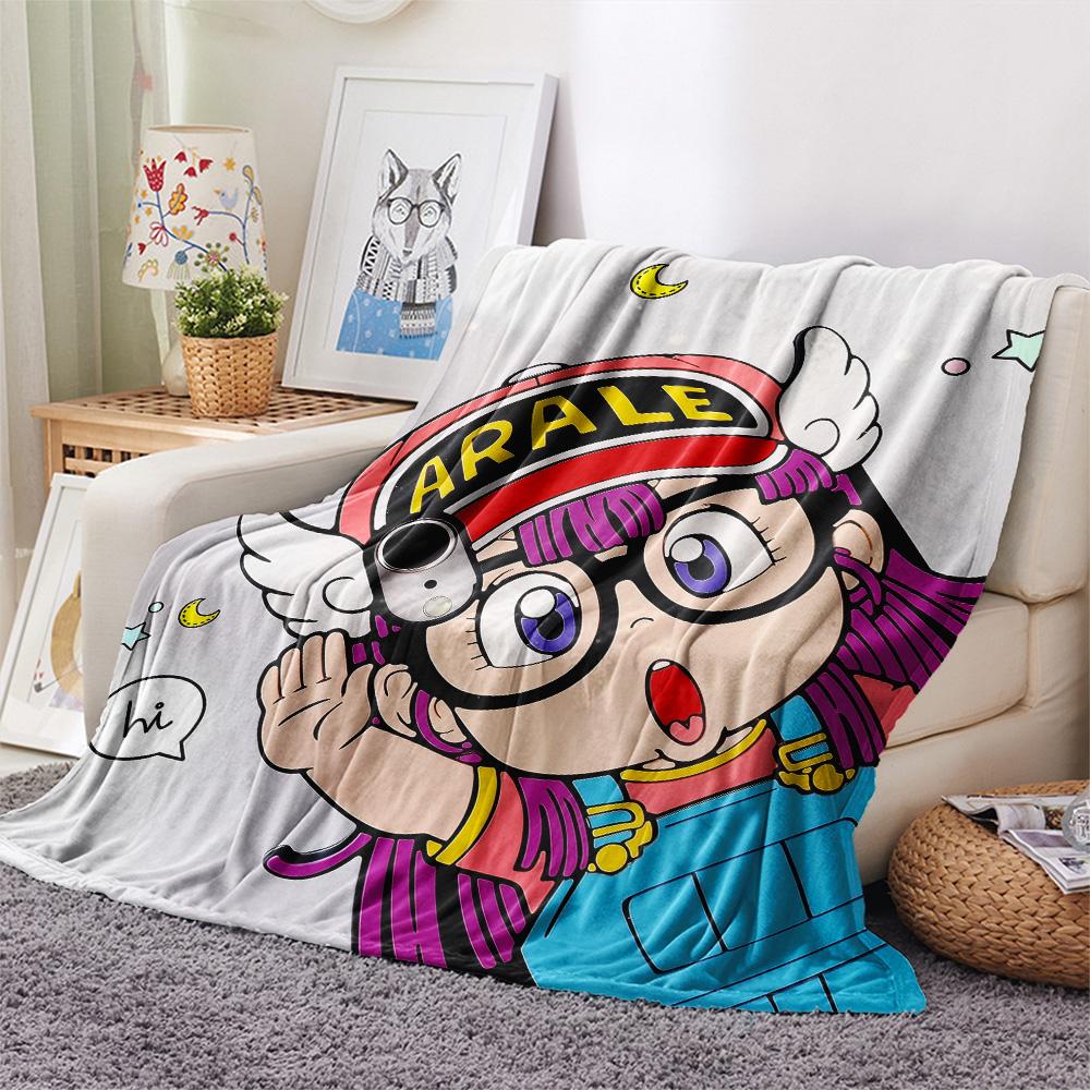 Dr. Slump Print Flannel Blanket, High Quality Comfortable for All Seasons, Home Decor, Warmth and Comfort