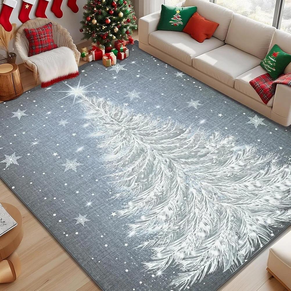 Christmas and Autumn Warm and Non-Slip Floor Mat Living Room Holiday Rug Non-Slip and Anti-Fall Rug Home Party Decoration