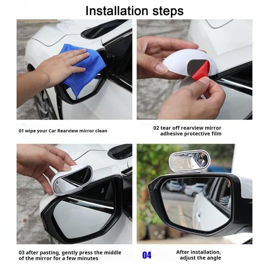 Auto-Rückspiegel, Weitwinkel, einstellbarer Winkel, universelle Passform, einfach zu installieren, rechteckiger toter Winkel