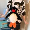 Cartoon Penguin Plush Backpack For Girls Kids Soft Toy School Bag With Zipper Closure And Inner Pocket