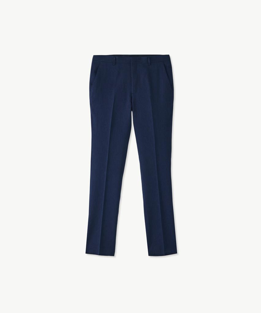 STCO Italy Fabio Linen & Wool Formal Pants_Navy (Classic Fit)_Sslwb94Csn