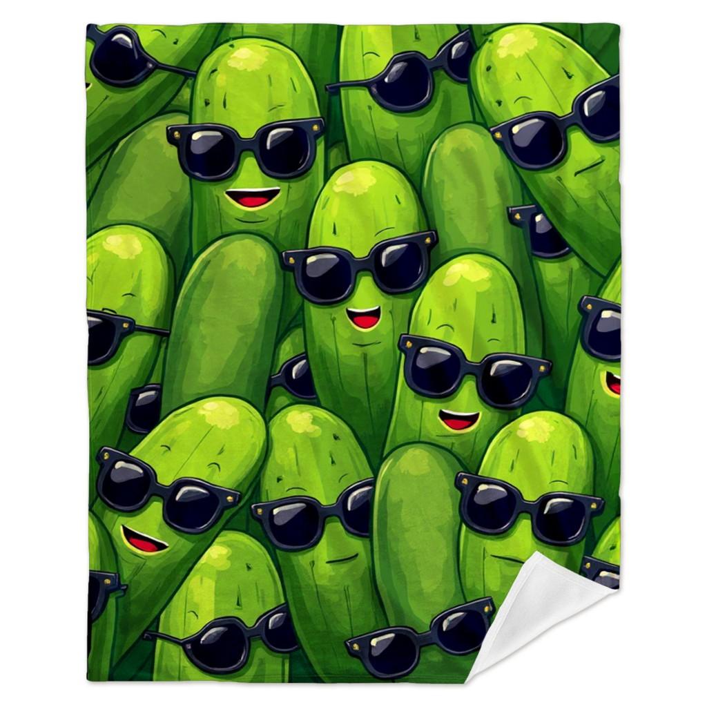Versatile Blanket In the Shape of Glasses with a Cucumber Pattern, Suitable for All Seasons and Applicable To Office Designs