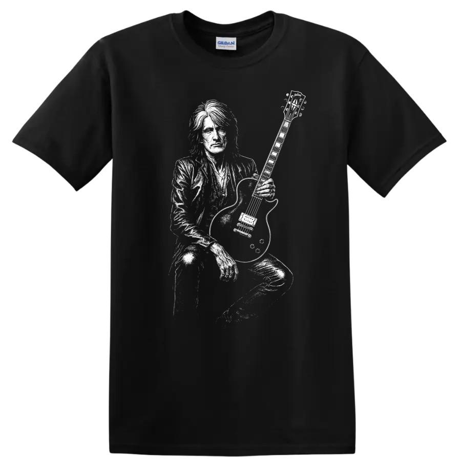 Joe Perry Rock Legends T Shirt Guitar Silhouette Musician Tee Tribute