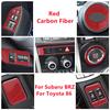 Red Carbon Fiber Car Inner Decorative Cover Trim Decal Sticker For Subaru BRZ For Toyota 86 Trim Strips Car Interior