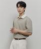 MINDBRIDGE Waffle Texture Color Block Semi-Over Collar T-Shirt - 2 Colors