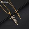 Atoztide New Custom Name Necklaces Zircon Cross Personalized Fashion Stainless Steel Pendantr for Women Jewelry Christmas Gift