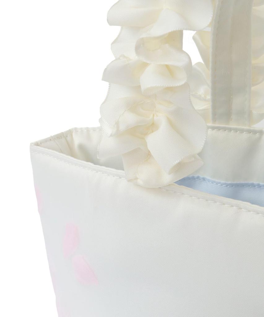 Maison De FLEUR Marie Petal Pearl Frill Handle Tote Bag, Off-White, Size F, 08000426500