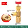 1 Piece R410A R22 Air Conditioning Refrigerant 1/4" Safety Adapter Liquid Safety Valve Air Conditioning Repair And Fluoride
