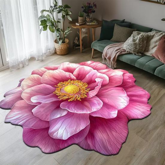 Yousheng 3D Kvetinový Kúpeľňový Rohožka Protišmyková Absorpčná Podlahová Rohož Realistický Kvetinový Koberec pre Vstup Obývaciu Izbu Kúpeľňu Spálňu