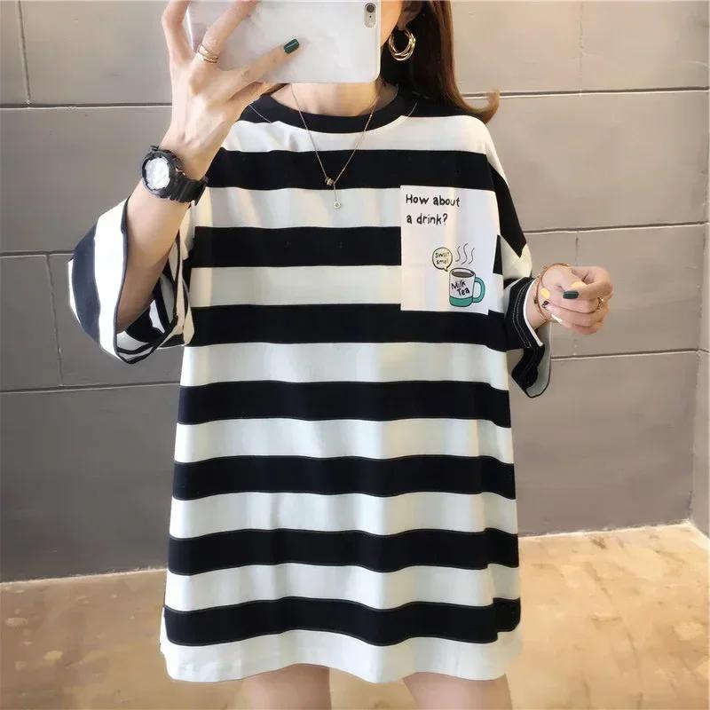 T-shirt d'été à imprimé vintage Mode Femme Oversize Graphique T-shirts Longs Y2k Tops Harajuku hip hop Streetwear jeunesse