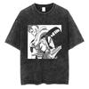 Streetwear Hip Hop Oversized TShirt Dragon Ball Anime Graphic T Shirt Harajuku Cotton Men Summer Black Washed Tshirt Loose