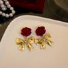 Silver Needle Flocked Round Square Stud Earrings: Elegant and Versatile High-End Jewelry