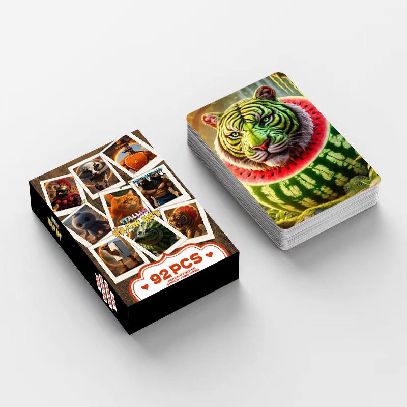 92pcs/set Italian Brainrot Cards Tung Tung Tung Sahur Tralalero Tralala Collectible Card for Boys Girls Birthday Gifts