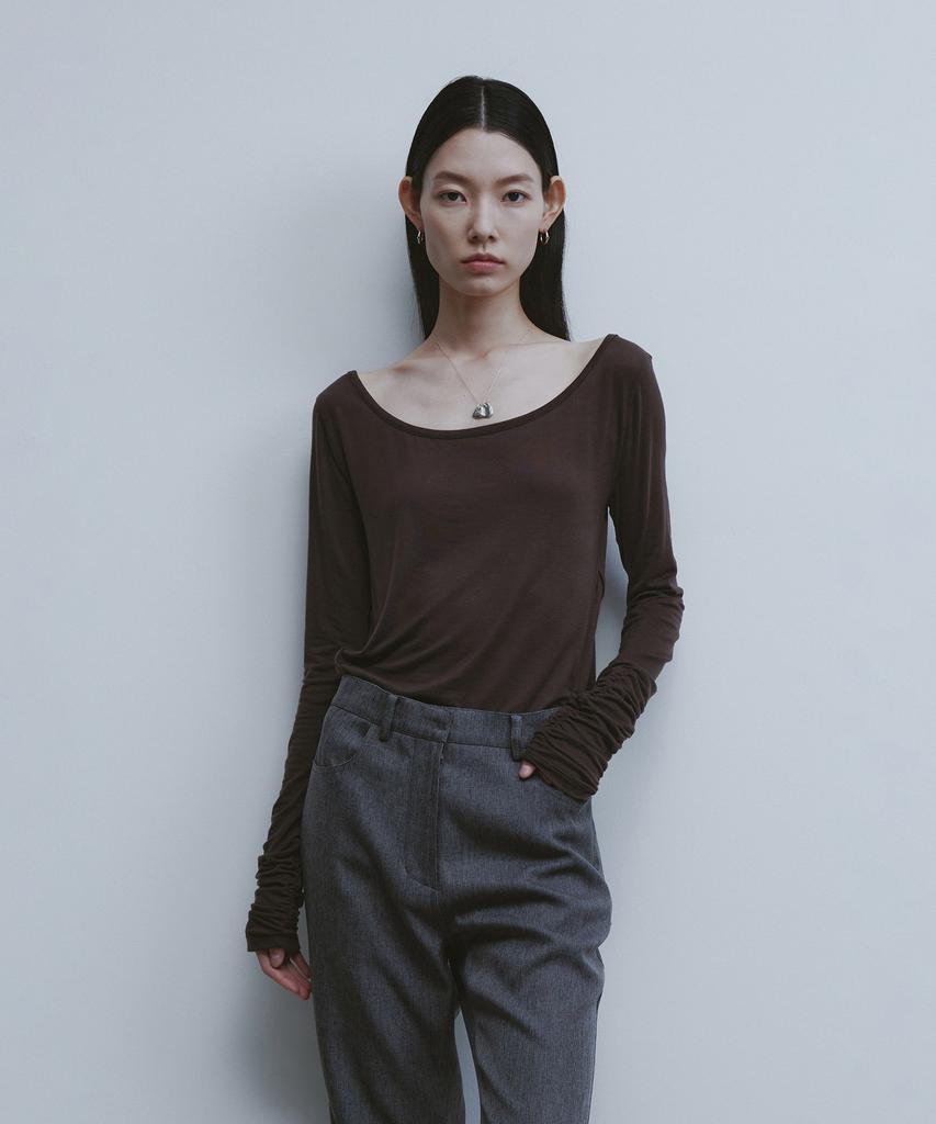 YOUTH Ballerina Long Jersey Top-Brown